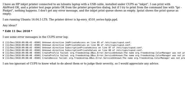 Ubuntu: lpr not printing смотреть онлайн