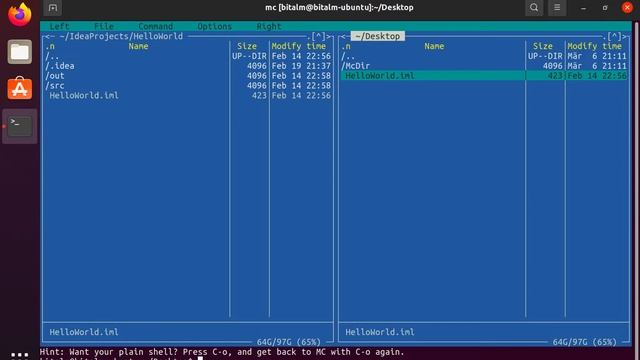 Installing and demo GNU Midnight Commander mc file manager on Linux Ubuntu смотреть онлайн