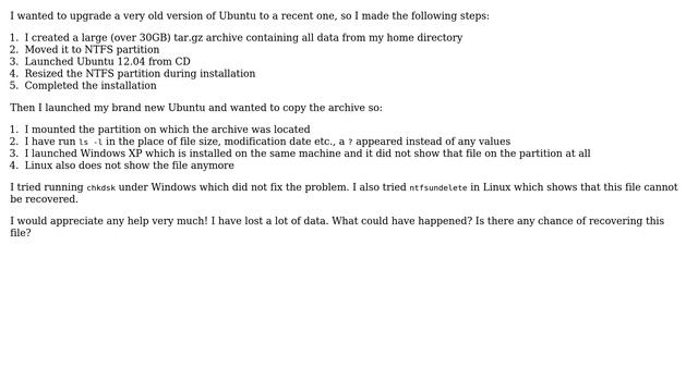 Ubuntu: File disappeared from NTFS after Ubuntu installation смотреть онлайн
