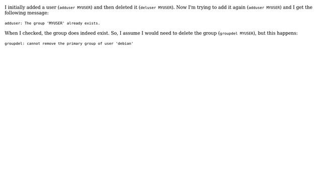 Unix & Linux: Can't add user because group already exists? смотреть онлайн