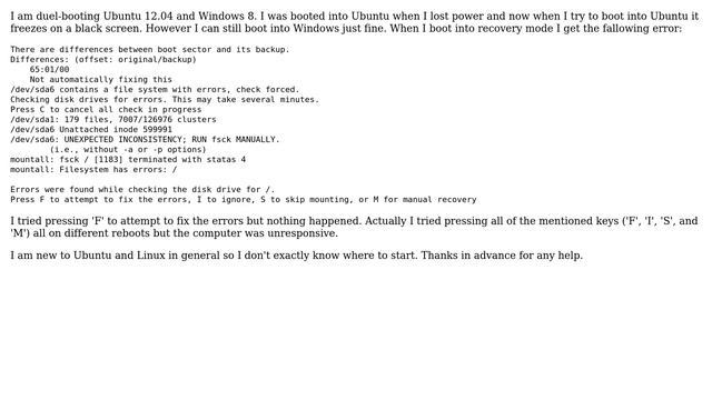 Ubuntu: Can't boot after power loss смотреть онлайн