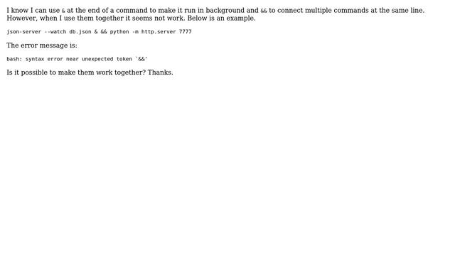 How to run multiple command in one line and some commands in background at the same time? смотреть онлайн