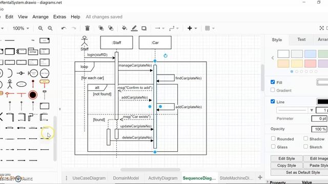 UML Diagram For Analysis: Sequence Diagram And State Machine Diagram Using DrawIO