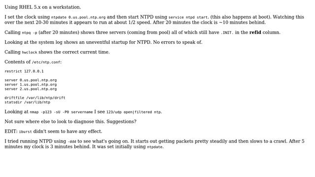 NTPD: drifts away from system clock смотреть онлайн