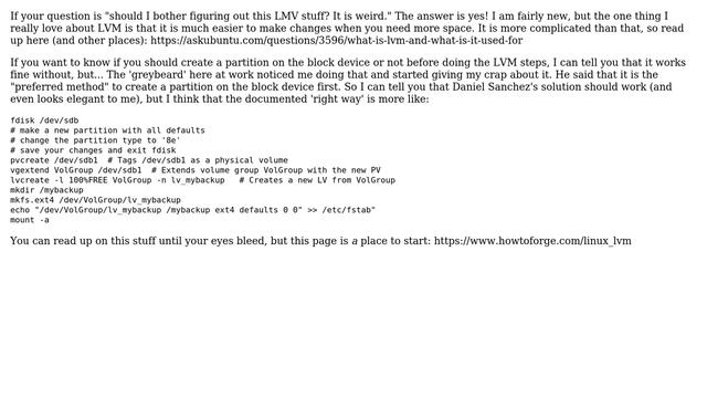 Unix & Linux: How to mount sdb directly or using LVM partitions on sda? (3 Solutions!!) смотреть онлайн