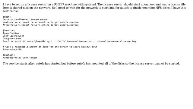 Unix & Linux: How To Set A Service To Start After Autofs Has Started With Systemd?