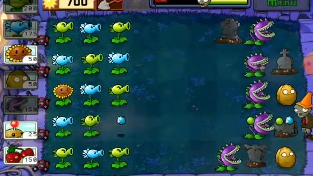 plant vs zombie night room level 3 смотреть онлайн