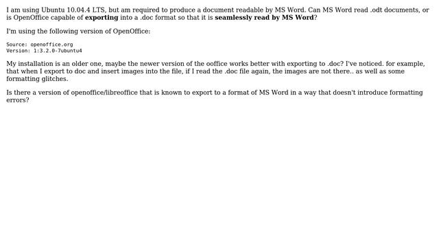 Unix & Linux: Can MS Word read OpenOffice formats? (2 Solutions!!) смотреть онлайн