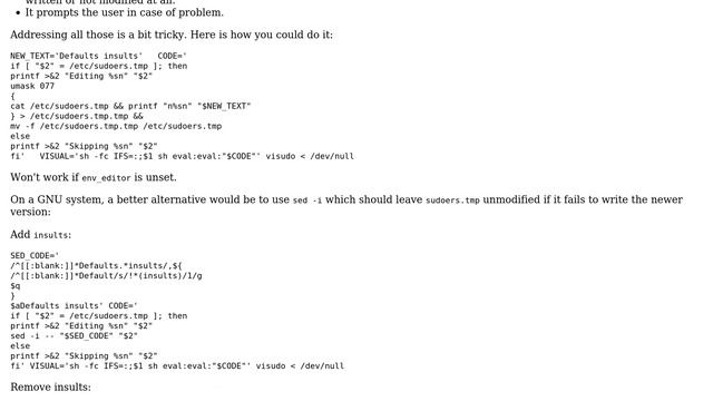 Unix & Linux: Is 'echo "Defaults insults" ＞＞ /etc/sudoers' safe? (2 Solutions!!) смотреть онлайн