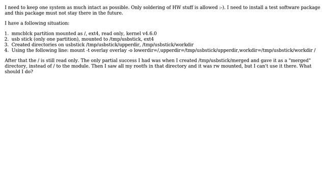 Unix & Linux: OverlayFS over read only rootfs fail смотреть онлайн