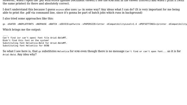 Printing PDF with not embedded TrueType Font (cups / lpr) смотреть онлайн