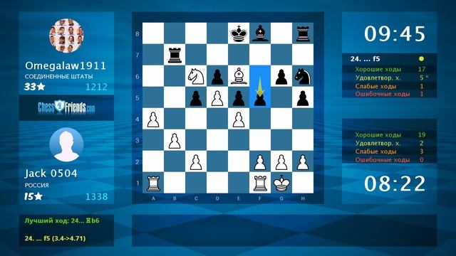 Анализ шахматной партии: Jack 0504 - Omegalaw1911, 1-0 (по ChessFriends.com) смотреть онлайн
