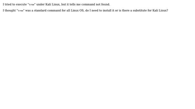 Is "tree" command not available for Kali Linux? смотреть онлайн