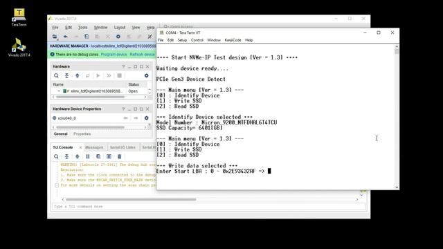 FPGA + NVMe IP core with Micron 9200 6.4TB SSD on KCU105 смотреть онлайн