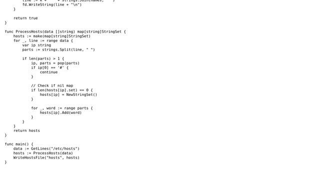 Code Review: Manipulating /etc/hosts file using Go смотреть онлайн