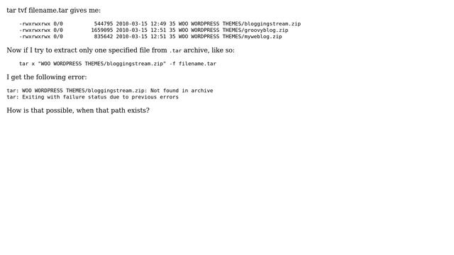 Unix & Linux: untar specific directory смотреть онлайн
