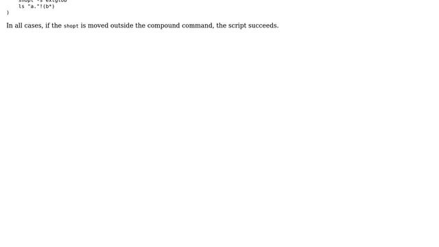 Unix & Linux: Setting bash options in a compound command смотреть онлайн