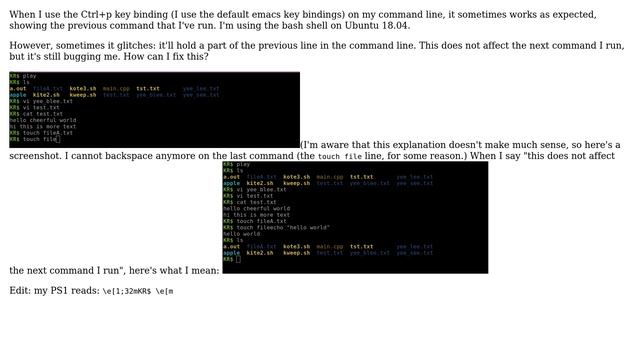 Unix & Linux: Ctrl-P in command line not working as expected смотреть онлайн