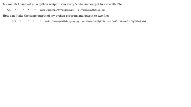 Unix & Linux: Output to multiple files in crontab смотреть онлайн