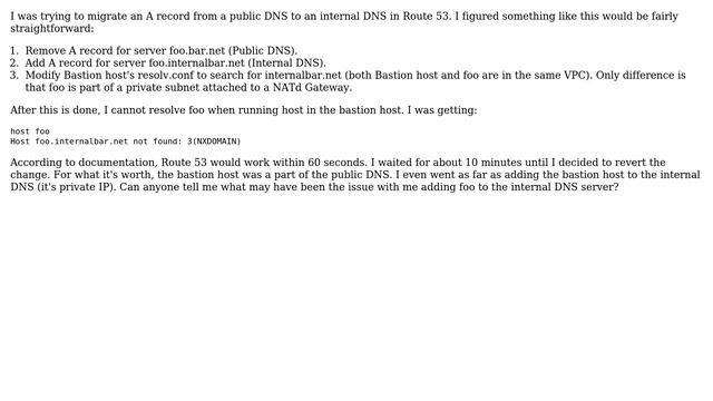 Unix & Linux: AWS Internal DNS does not resolve смотреть онлайн