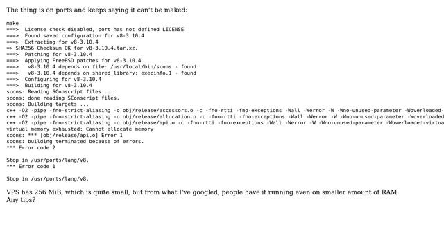 Can't install Google's v8 on FreeBSD смотреть онлайн