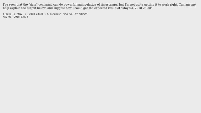 Unix & Linux: Add 5 minutes to date in bash смотреть онлайн