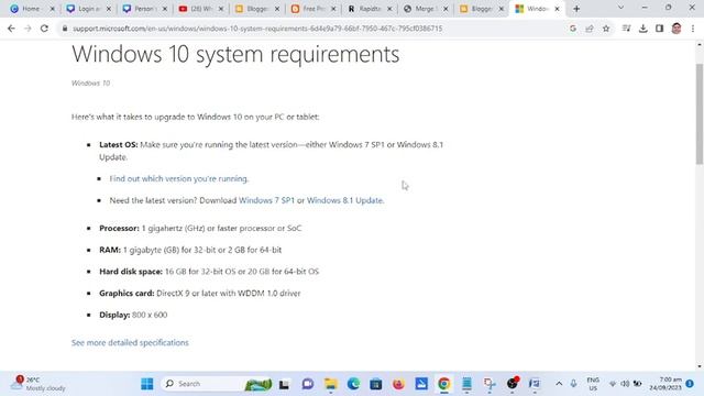 Microsoft Windows 10 System Requirements смотреть онлайн