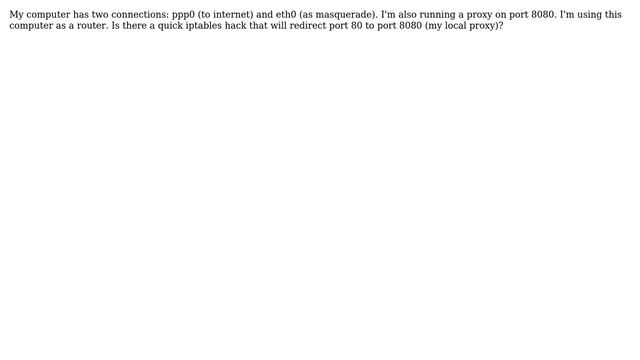 iptables port forward to proxy on same computer? смотреть онлайн