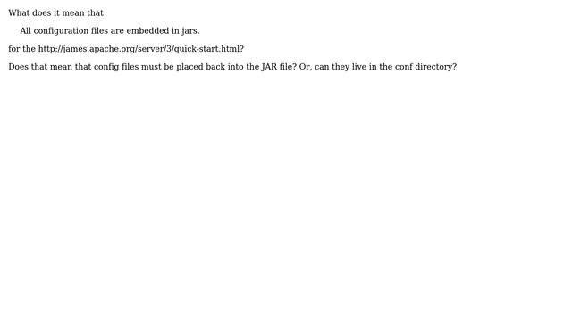 Unix & Linux: All configuration files are embedded in jars? смотреть онлайн