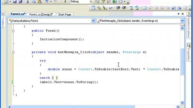 C# hata yakalama Try Catch смотреть онлайн