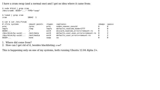 Ubuntu: Where did this zram swap come from? смотреть онлайн