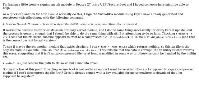 Unix & Linux: Signing a compressed kernel module for use with Secure Boot смотреть онлайн