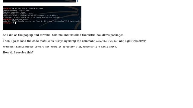 Trying to install VvirtualBox on Kali Linux 2016.1 (install virtualbox-dkms not working) смотреть онлайн