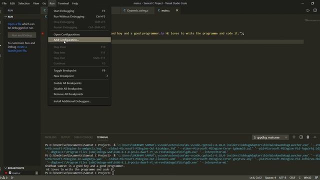 How to debug a C program in VS Code ? смотреть онлайн