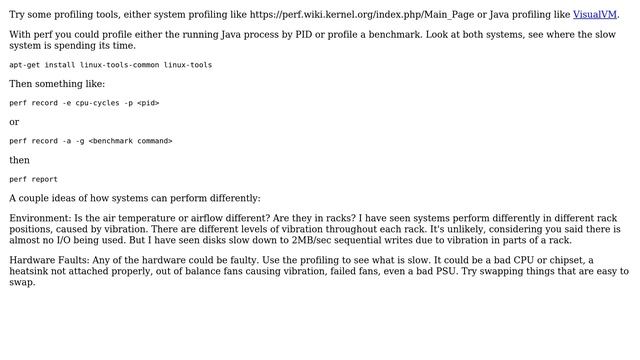 How do I find the cause for a huge difference in performance between two identical Ubuntu servers? смотреть онлайн