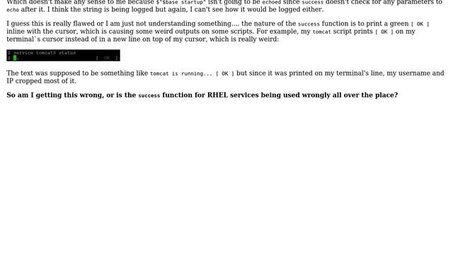 Unix & Linux: How does the success fuction on init.d functions of RHEL works? смотреть онлайн