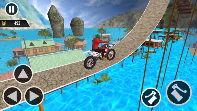 Mega Ramp Bike Stunt Racing 3D - BEACH Map Mod - Android GamePlay 1-2 смотреть онлайн