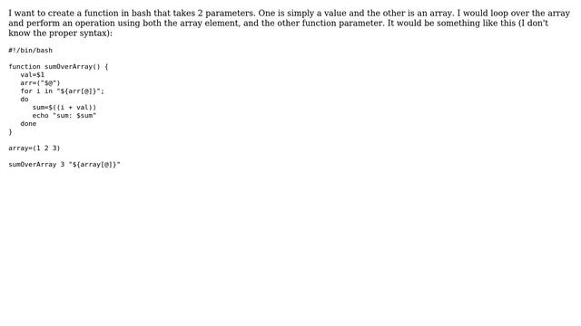 Ubuntu: Bash pass both array and non-array parameter to function смотреть онлайн