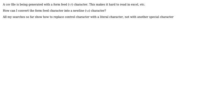 Unix & Linux: Replace a control character with another control character смотреть онлайн