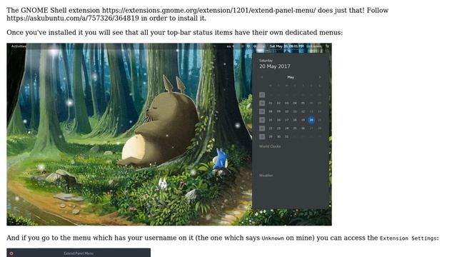 GNOME extension to make top-bar items have their own status menus? смотреть онлайн