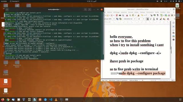 how to fix packag problem linux« sudo dpkg --configure -a » ubuntu смотреть онлайн