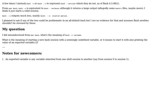 Running bash -v or bash --v by mistake to know bash version compared to bash -v varname смотреть онлайн