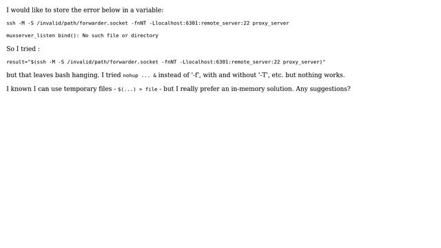 Unix & Linux: Capture output (sdout/stderr) of SSH port forwarder смотреть онлайн