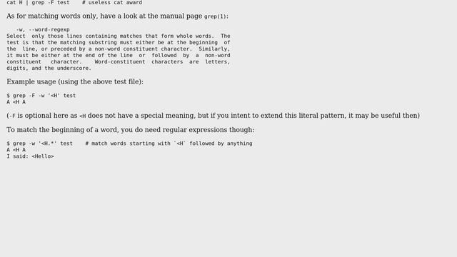 Unix & Linux: How to tell grep to match special character at beginning of each word? смотреть онлайн