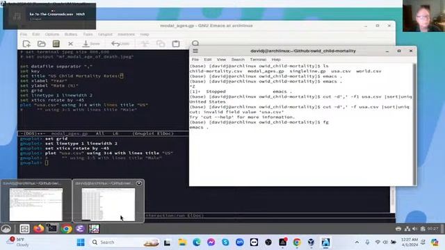 Charting Hope: Exploring Child Mortality Rates [part 1]( with gnuplot, Emacs, and gawk) смотреть онлайн