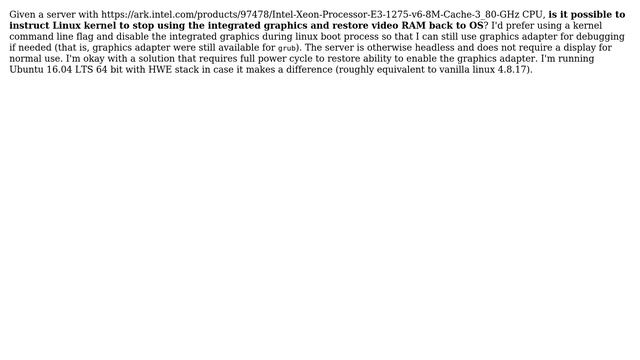 DevOps & SysAdmins: How to disable integrated intel graphics and use shared RAM for the Linux? смотреть онлайн