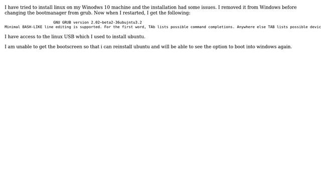 Ubuntu: Deleted linux partition from Windows and can't boot into windows now смотреть онлайн
