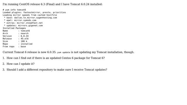 How to update Tomcat on Centos 6.3? смотреть онлайн