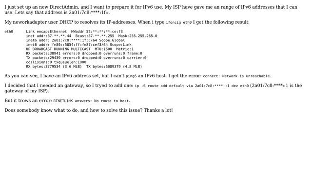 DevOps & SysAdmins: Add IPv6 support to DirectAdmin server смотреть онлайн