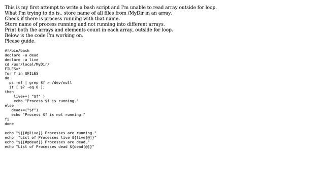 bash script read array outside loop смотреть онлайн